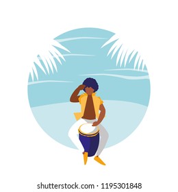 man playing bongo drum avatar character