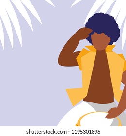 man playing bongo drum avatar character
