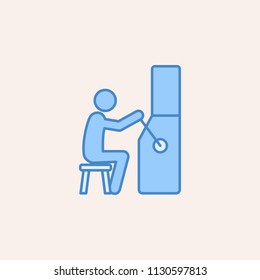 man playing casino icon. Element of casino icon for mobile concept and web apps. Field outline man playing casino icon can be used for web and mobile on colored background
