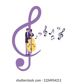 man playing cello note music