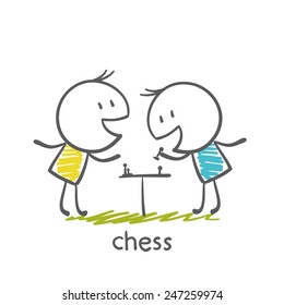 man playing chess illustration