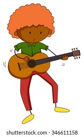 Man playing classical guitar illustration