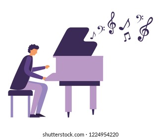 man playing classical piano instrument