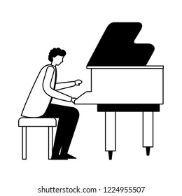 man playing classical piano instrument