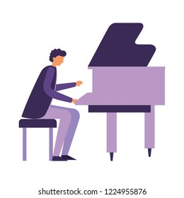 man playing classical piano instrument