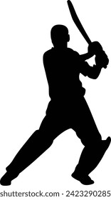 Man playing cricket silhouette design.