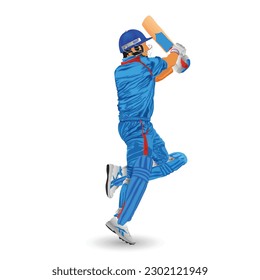 A man playing cricket vector illustration