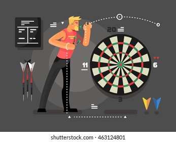 Man playing darts