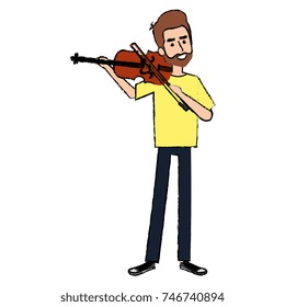 man playing fiddle character