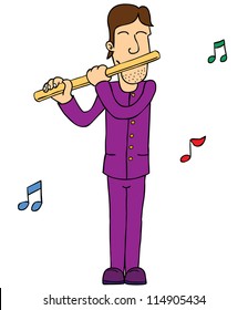 Man Playing Flute