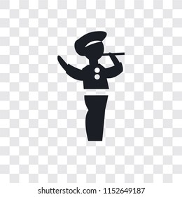 Man playing a flute vector icon isolated on transparent background, Man playing a flute logo concept