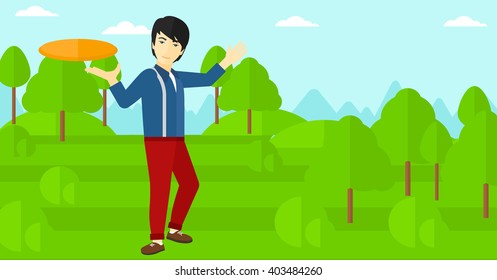 Hombre jugando disco volador.