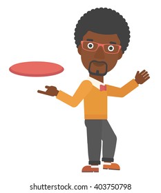 Man playing flying disc.