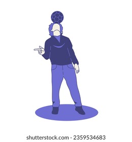 a man playing footbal vector illustration
