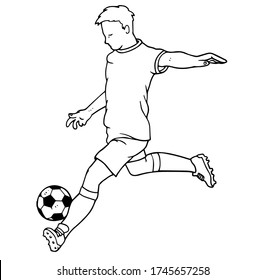 Man Playing Football Cartoon Isolated On Stock Vector (Royalty Free ...