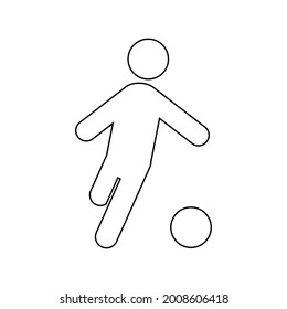 Man playing football icon People in motion active lifestyle sign