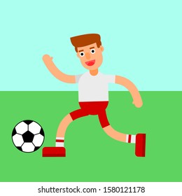 a man is playing football vector 