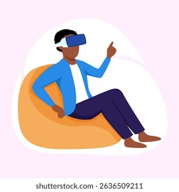man playing game with vr glasses