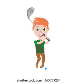 man playing golf cartoon