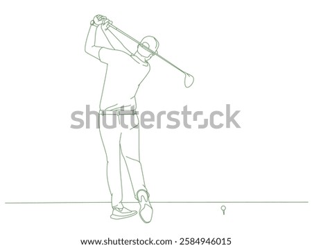 a man playing golf facing a lake in a luxurious golf cour