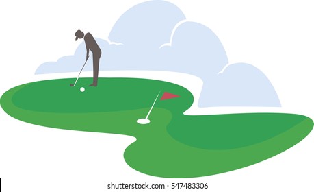 Man playing Golf in the Golf ground