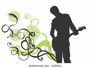 A man playing guitar