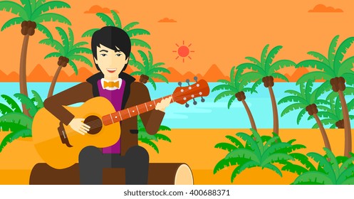 Man playing guitar.