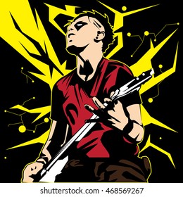 man playing guitar
