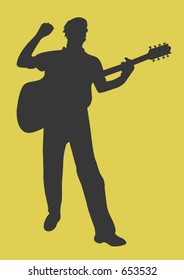A man playing guitar