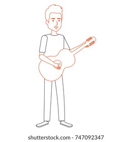 man playing guitar character