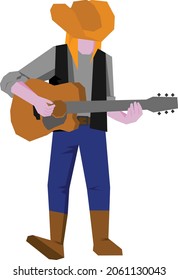 A man playing guitar in country style