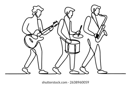 a man playing guitar ,cowboy style, line drawing, vector illustration