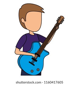 man playing guitar electric character