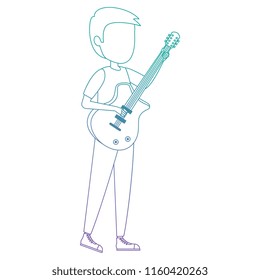 man playing guitar electric character