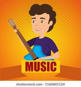 man playing guitar electric character