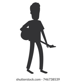 man playing guitar electric character