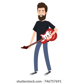 man playing guitar electric character
