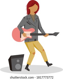 man playing guitar flat illustration design