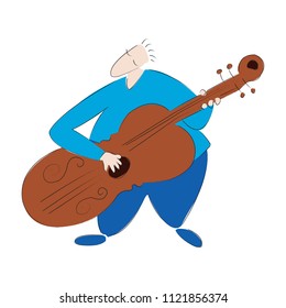 A man playing guitar vector illustration