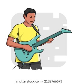 man playing guitar  vector illustration