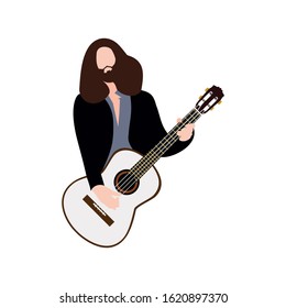 Man playing guitar vector image
