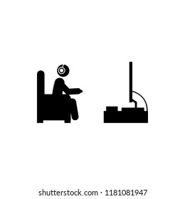 man playing icon. Element of gamer icon for mobile concept and web apps. Glyph man playing icon can be used for web and mobile on white bakgorund