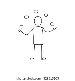 Man playing juggle balls.