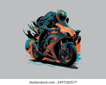 Man playing motocross vector illustration flat design