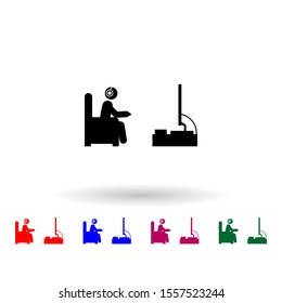 Man Playing Multi Color Icon. Simple Glyph, Flat Vector Of Gamer Icons For Ui And Ux, Website Or Mobile Application