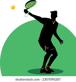 man playing padel with paddle tennis racket. Padel club, Logo, tournament