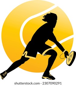 man playing padel with paddle tennis racket. Padel club, Logo, tournament