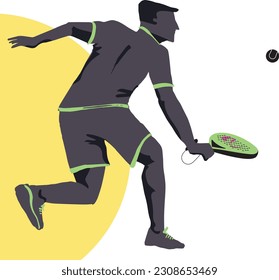 
man playing padel with paddle tennis racket. Padel club, Logo, tournament. 