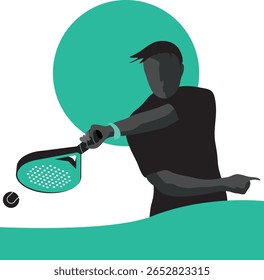 man playing padel with paddle tennis racket. Padel club, Logo, tournament