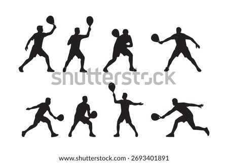 man playing padel pose silhouette